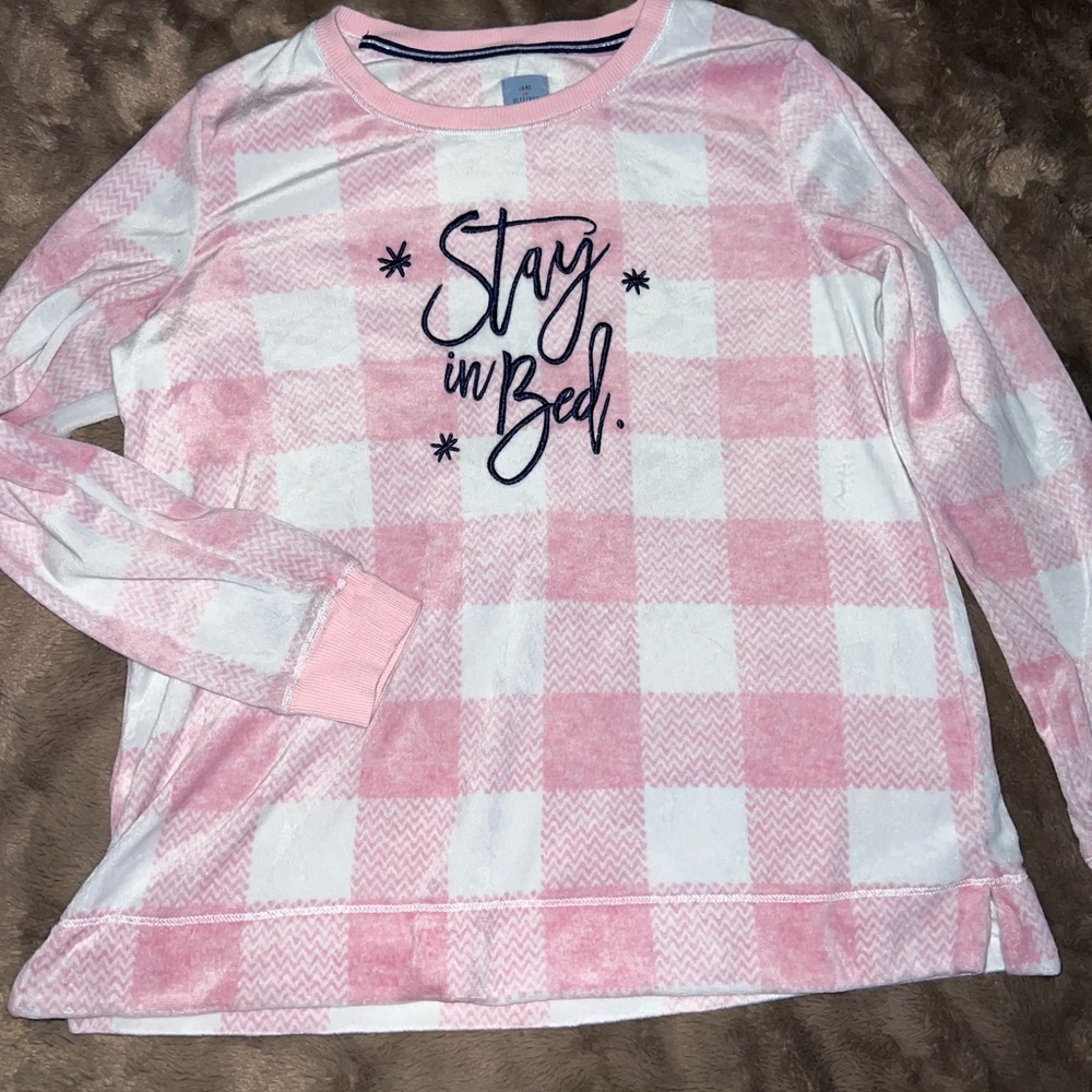 Jane and Bleecker Pink and White Zigzag Top